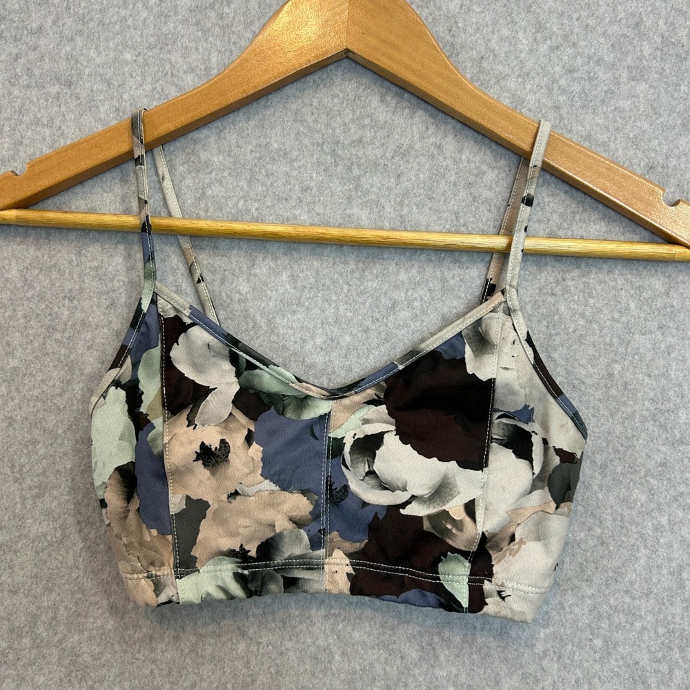 Live The Process Size XS Sports Bra Dark Floral Yoga Gym Training Pilates Sporty